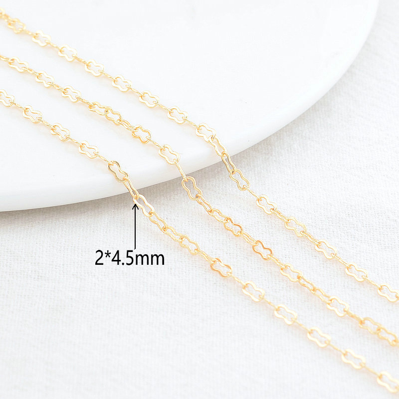 2 Meter 14K Goudkleurig Geplateerd Messing Hart Ovale Vorm Ketting Kettingen Sieraden Accessoires: green