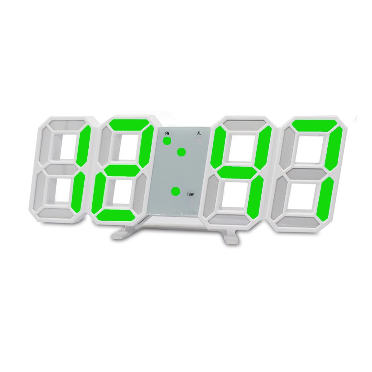 Cymii 3D Large LED Digital Wall Clock Date Time Celsius Nightlight Display Table Desktop Clocks Alarm Clock From Living Room: White Green