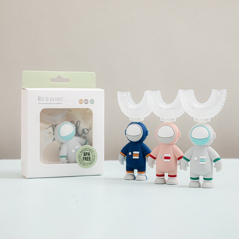 Spazzolino da denti per bambini a forma di U spazzolino da denti per bambini con manico spazzola per pulizia orale in Silicone per nessun pennello molare per bambini BPA