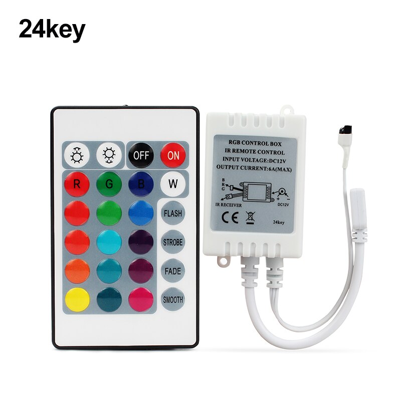 24 Keys 44 Keys LED RGB Controller Music IR Remote Controller Set DC12V Dimmer Control Box For RGB 3528 5050 LED Strip Lights: 24 keys