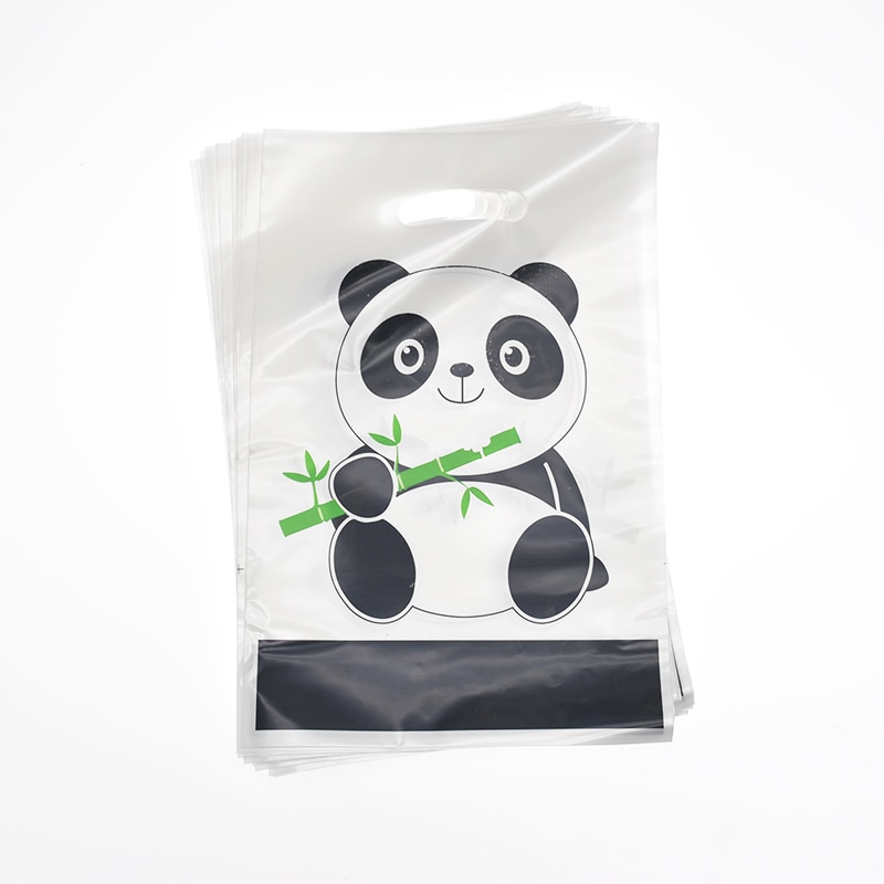 20 Stks/pak Kids Gunsten Baby Douche Panda Thema Plastic Uitdeelzakjes Gelukkige Verjaardag Evenementen Partij Decoratie Zakken