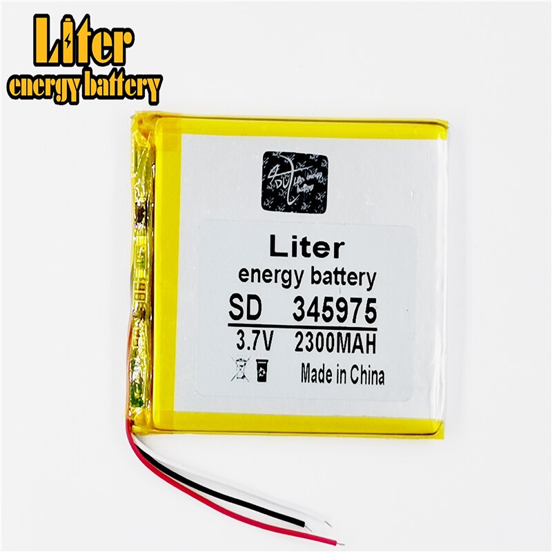 Batería recargable de polímero de litio para tableta, dispositivo de 3 líneas de 345975, 3,7 V, 2300MAH, para GPS, DVR, E-Book, PC, Banco de energía Wexler Book E6005 356075