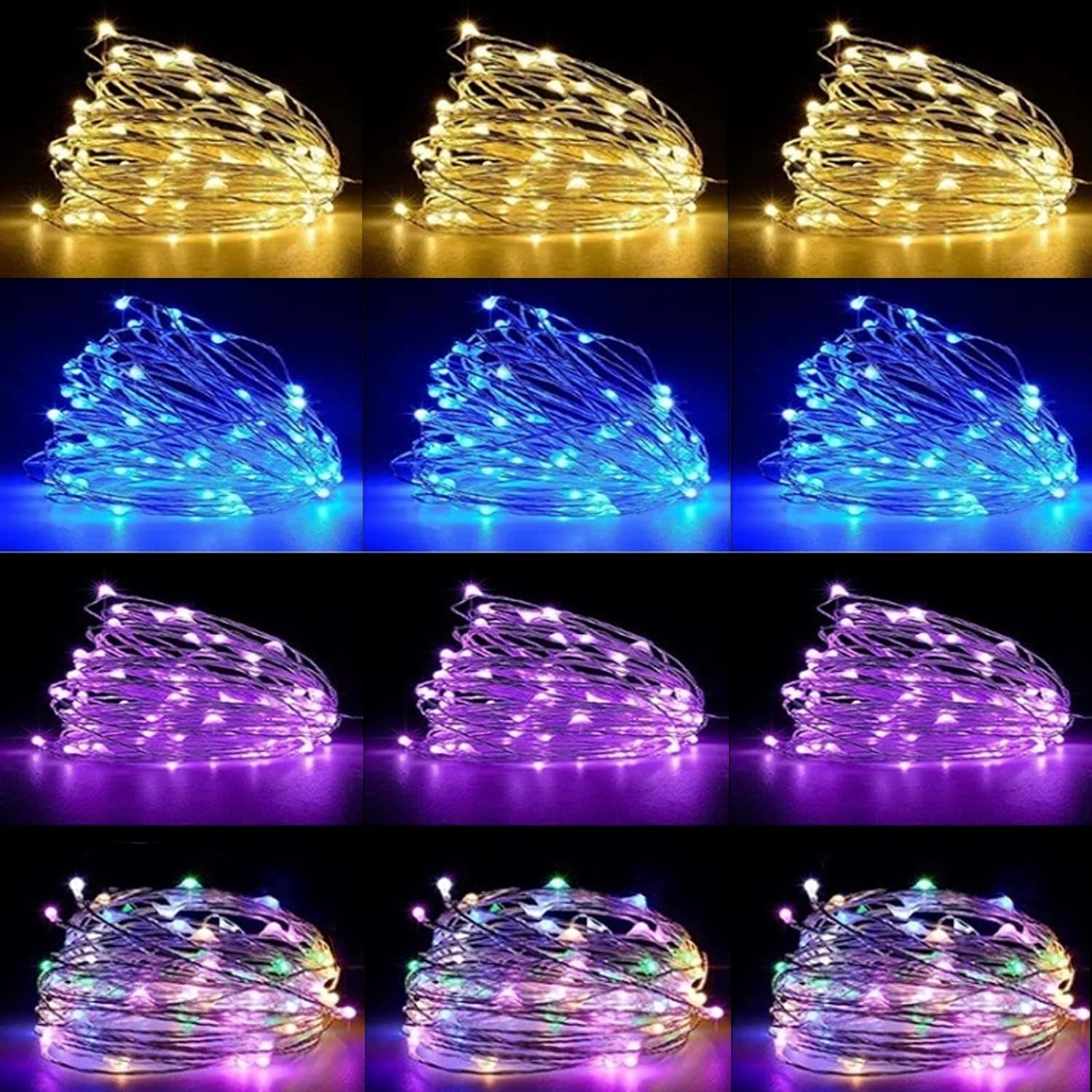 Guirnaldas de luces LED con batería de 1/2/3/5/10/20M, guirnalda de luces de alambre de cobre para dormitorio, jardín, , boda, decoración navideña