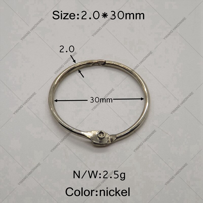 Fabrikant direct vernikkelen kalender cirkel 10 stks/pakket boek ring: 30mm