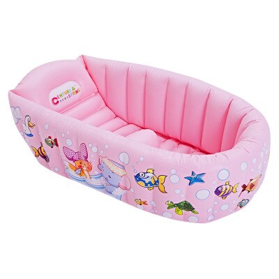 Baby Inflatable Bath Tub Portable Children 's Household Small Supplies PVC Tubs Shower Set Newborn Products: pink C