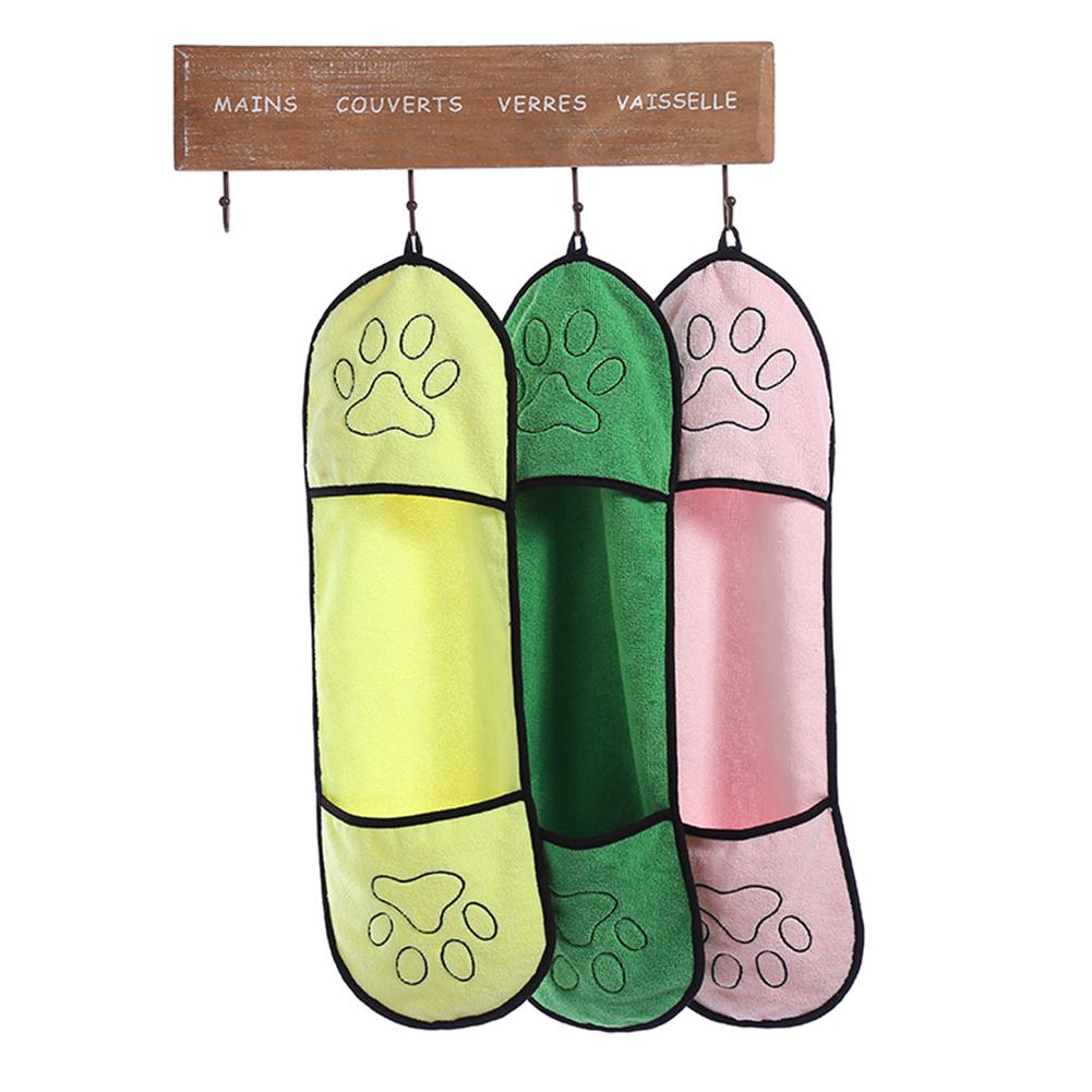 AsyPets Dog Cat Bath Towel Super Absorbent Microfiber Towel Soft Pet Supply 23*65cm