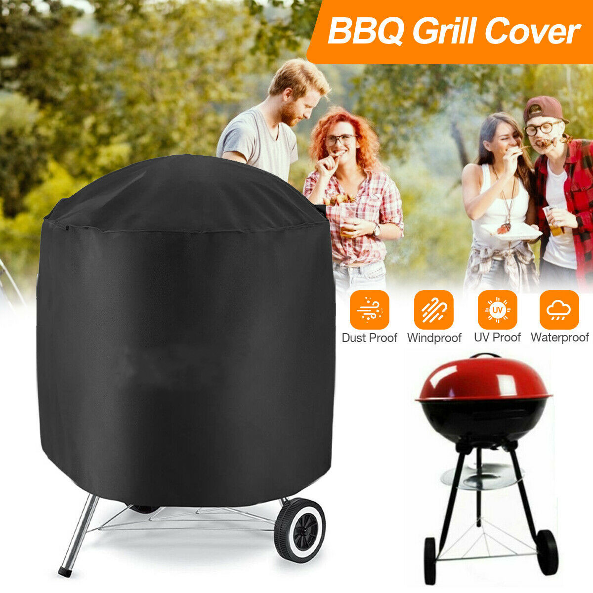 Zwart 72X77Cm Waterdichte Bbq Cover Bbq Accessoires Grill Cover Oxford