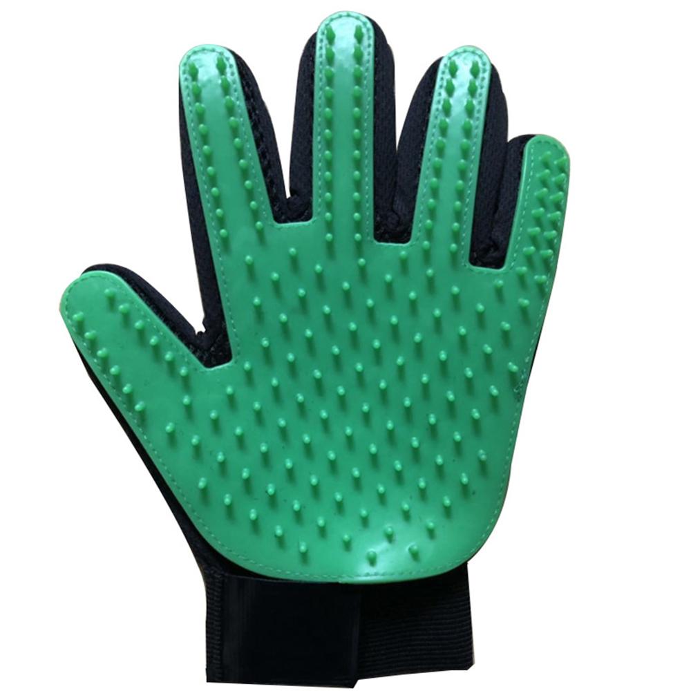 Pet Glove Cat Grooming Glove Cat Hair Brush Gloves Dog Comb for Cats Bath Clean Massage Hair Remover Brush for: green left
