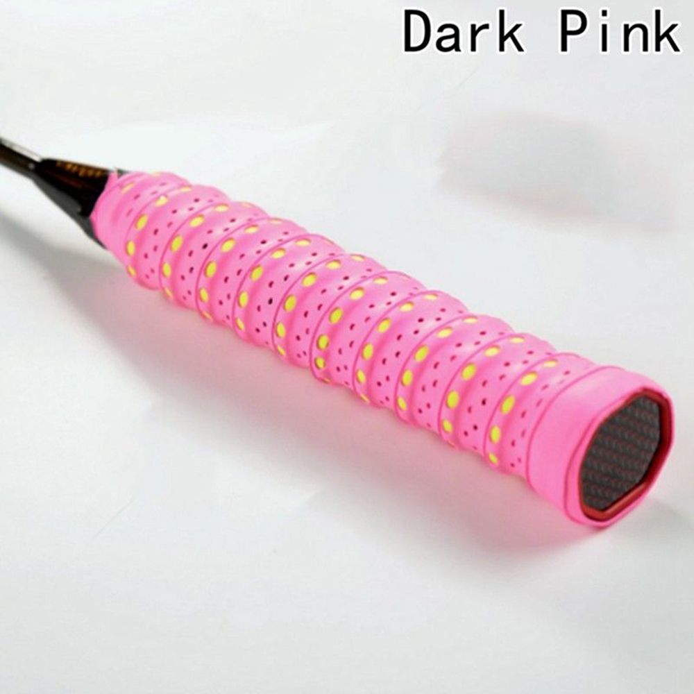 11 kleuren antislip tennis grip tape zweetband overgrip voor badminton squash paddle racket buitensporten tennis tape handgrepen: Donkerroze