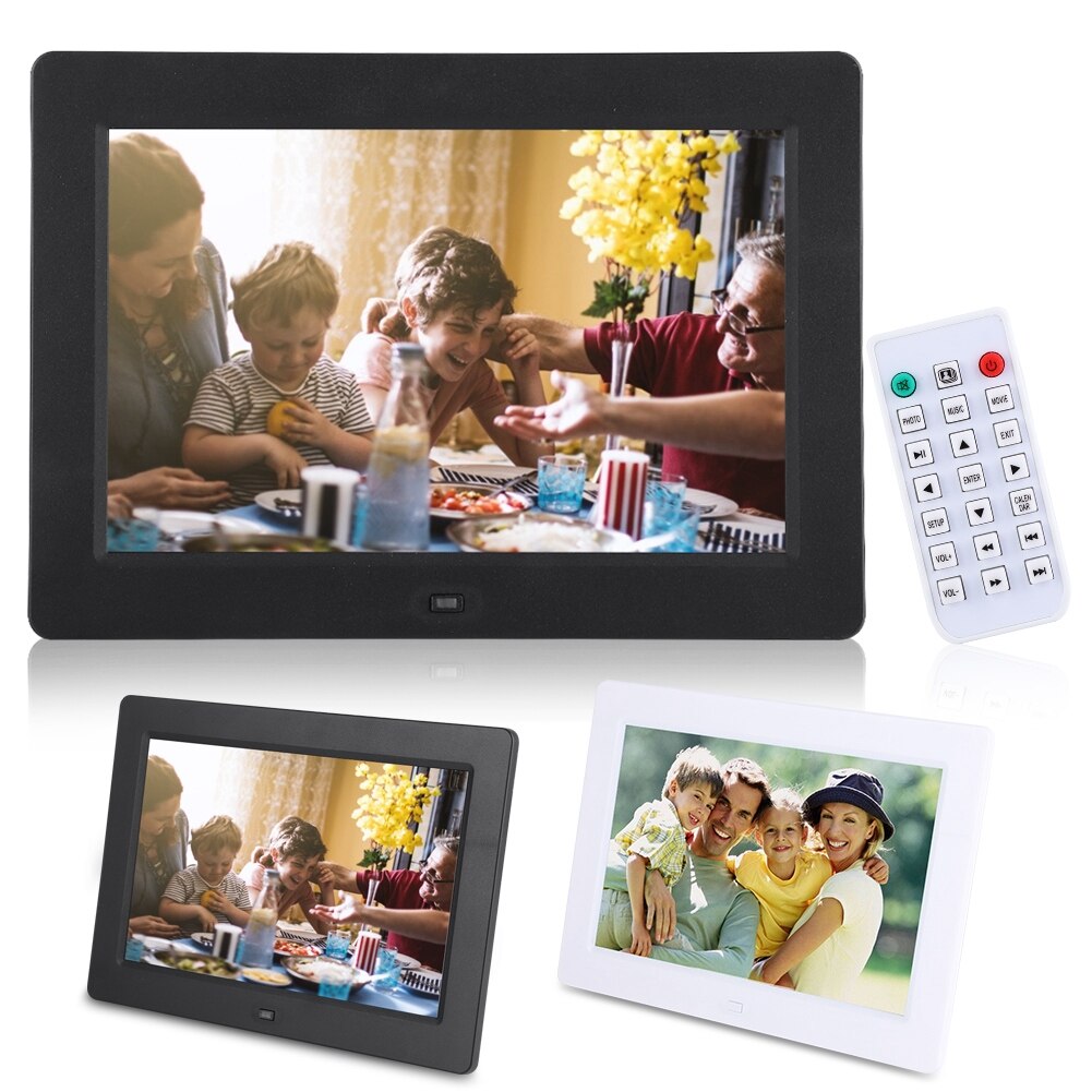 8Inch 1280*800 Digital Photo Picture Frame Alarm Clock Player Album Remote Control IPS Screen multiple utility function