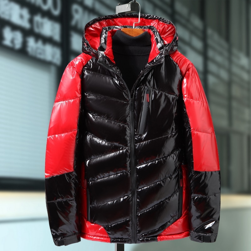 Lyst skinn vinterjakke for menn tilfeldig parkas yttertøy vanntett tykkere varm stativ krage yttertøy frakk 5xl 7xl 9xl