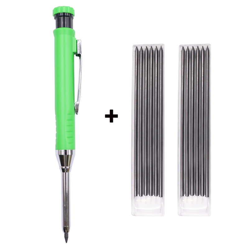 Lápiz de carpintero sólido para carpintería, mecánico, 3 colores, recarga de marcado de construcción, sacapuntas incorporado de plomo: Gris claro