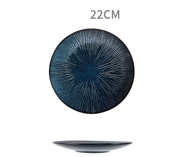 Salad Plate Inlay Dinner Dish Cartoon Pattern Steak Plates Home Hotel Ceramic Food Dishes Tray Pasta Restaurant Dish: 001