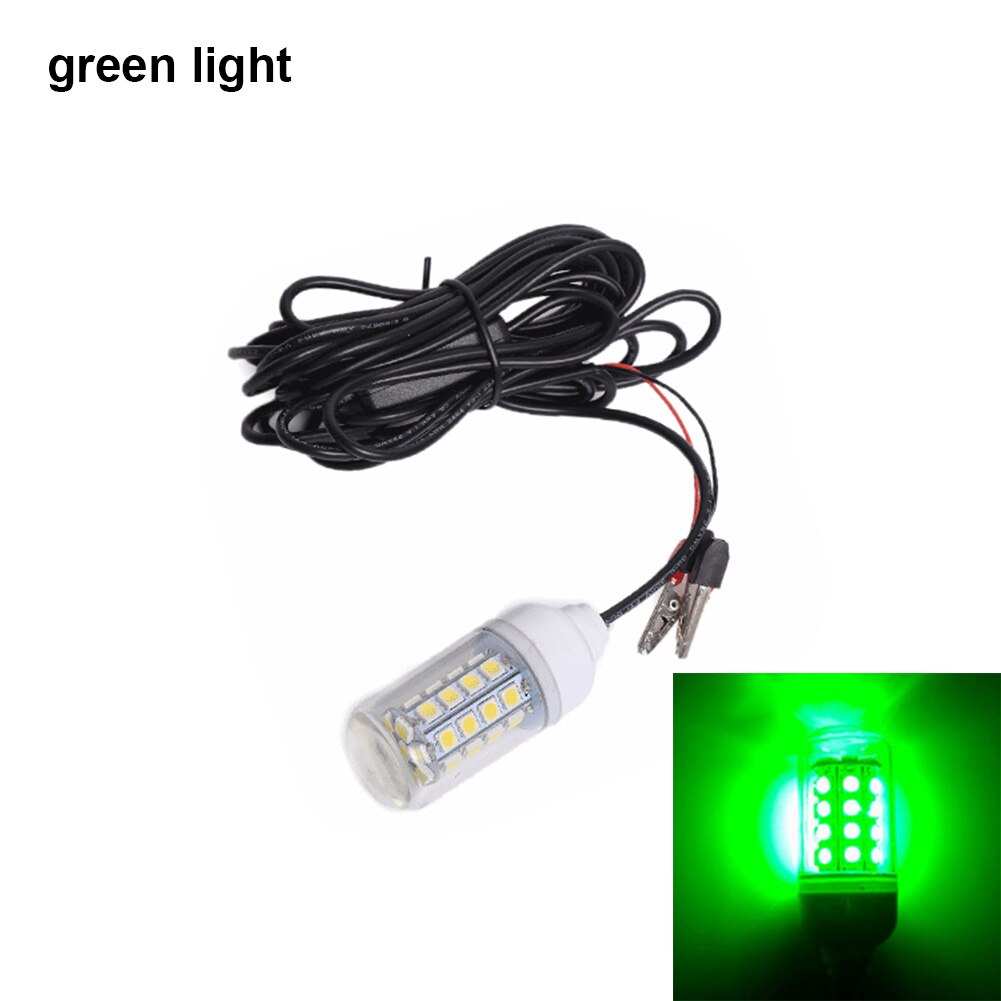 Lámpara de luz LED subacuática resistente al agua, 12V, sumergible, para pesca nocturna, barco, iluminación exterior, DTT88: green
