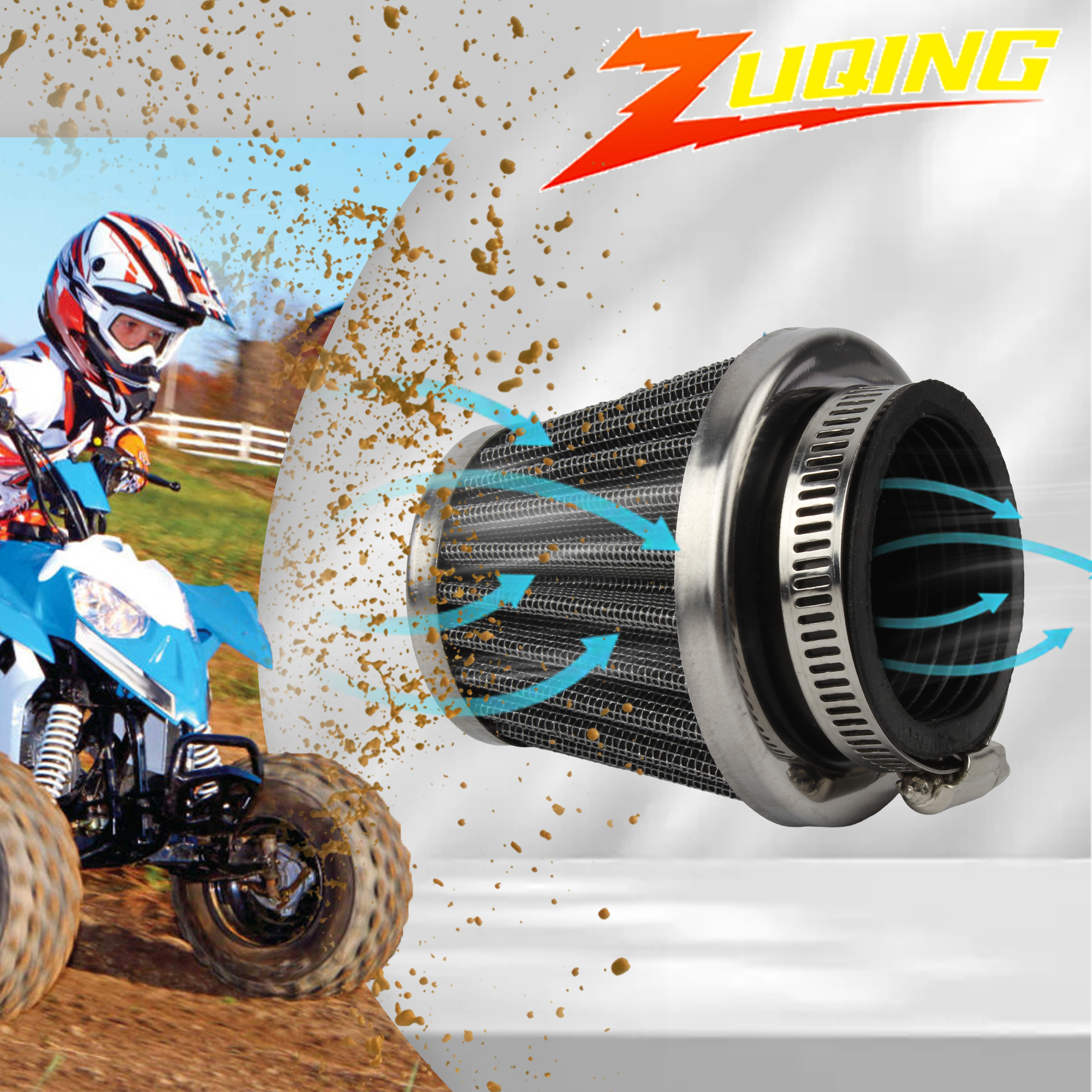 Motorcycle Air Filter 35mm 38mm 42mm Filters Universal Carburetor Air Intake Filter Washable Replacement Motocross ATV Dirt Bike