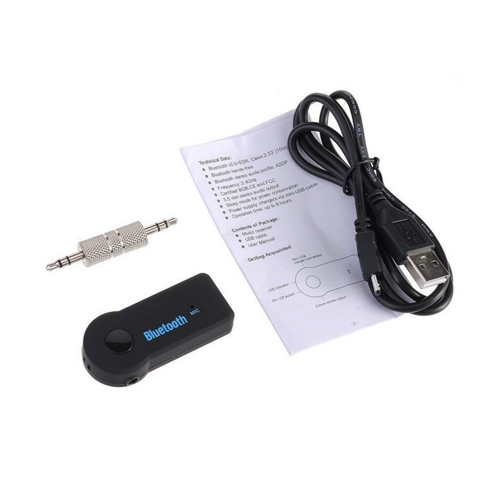 Draadloze Bluetooth Auto Ontvanger Adapter 3.5 Mm Jack Audio Zender Handsfree Telefoontje Aux Muziek Ontvanger Voor Tv Home MP3