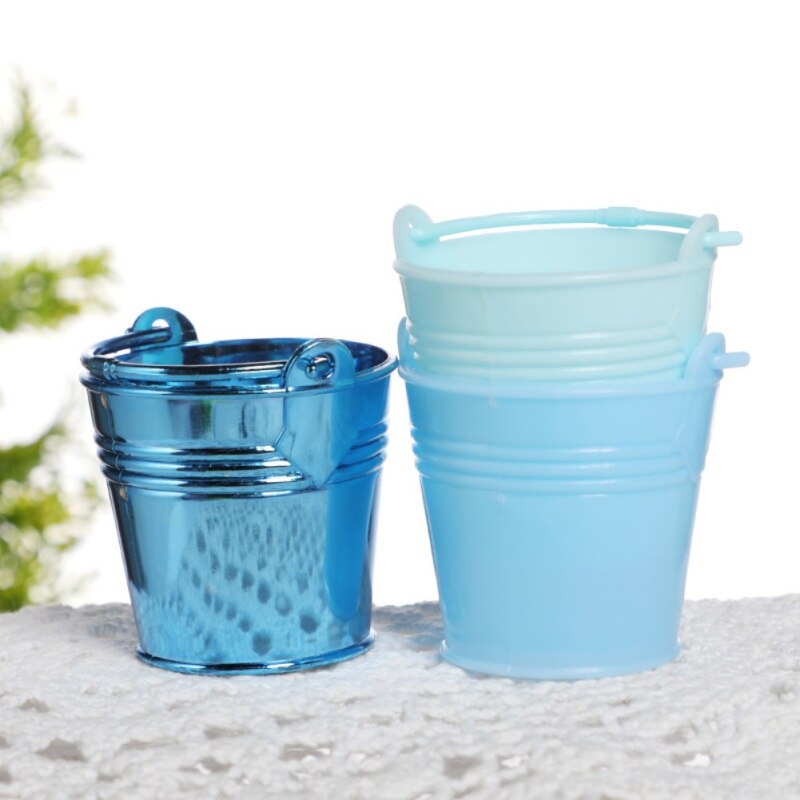 Small Plastic Bucket Tinplate Mini Keg Barrel Outdoor Garden Watering Flower Container Bathroom Kitchen Household Water Bucket l