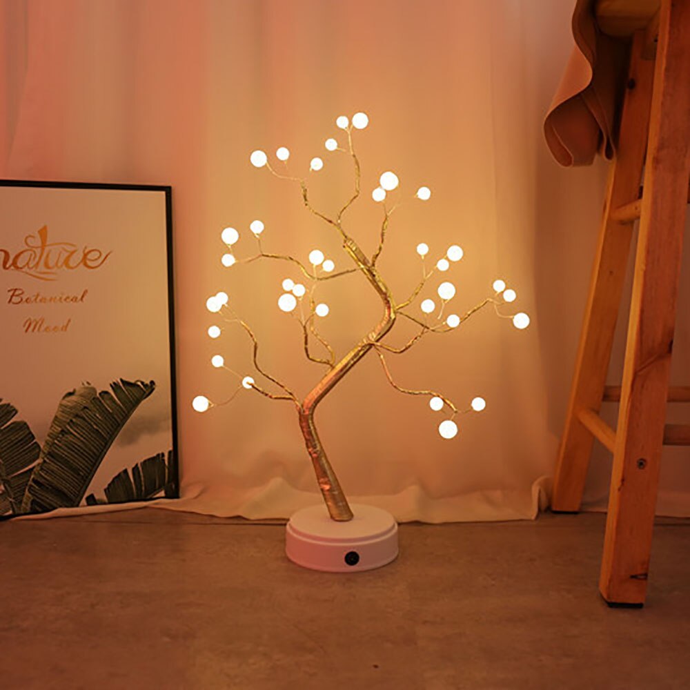 108 LED USB Fire Tree Light Copper wire Table Lamps Night light for Home Indoor Bedroom Wedding Party Bar: 5(36 lights)