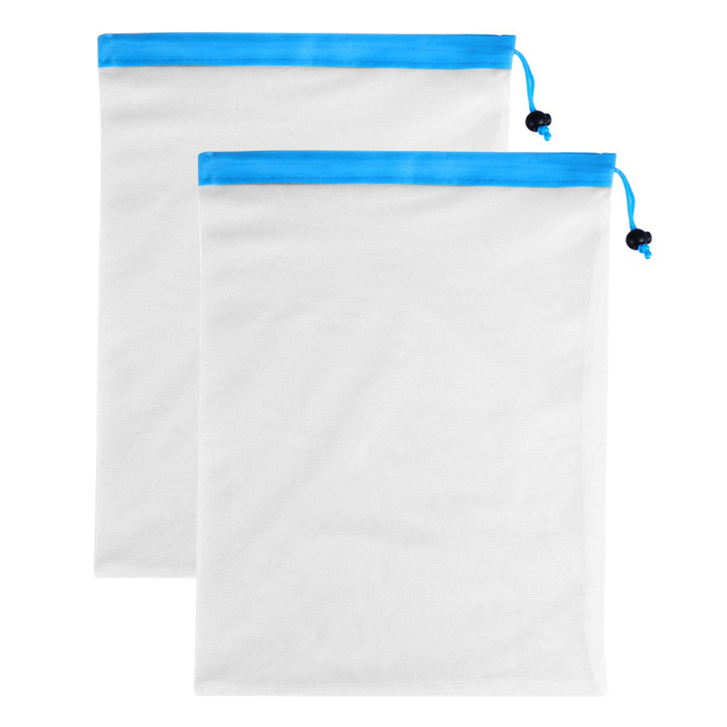 3 tamaños y colores Malla reutilizable bolsa de productos bolsos ecológicos lavables para el sostenedor de bolsas de comestibles bolsa organizadora de frutas y verduras