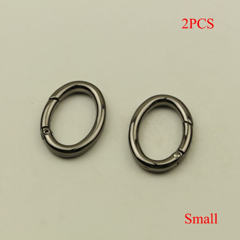 2 stk metallport fjær oval ringe spenner klips karabiner vesker håndveske krok lærveske stropp spenne karabinkrok bag tilbehør: Svart s