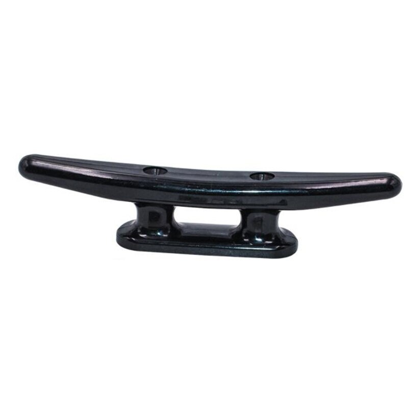 QPURO 4 Inch Black Cast Iron Boat Dock Cleat - Marine Nautical Decor - 5-Pack