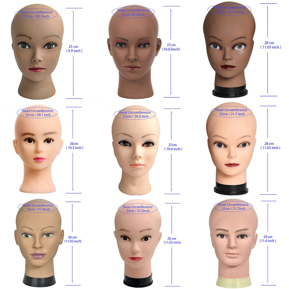 Black Afro Cosmetology Mannequin Head Bald Manikin head for Wigs Making Wig Display Hat Display Glasses Display with Free Clamp