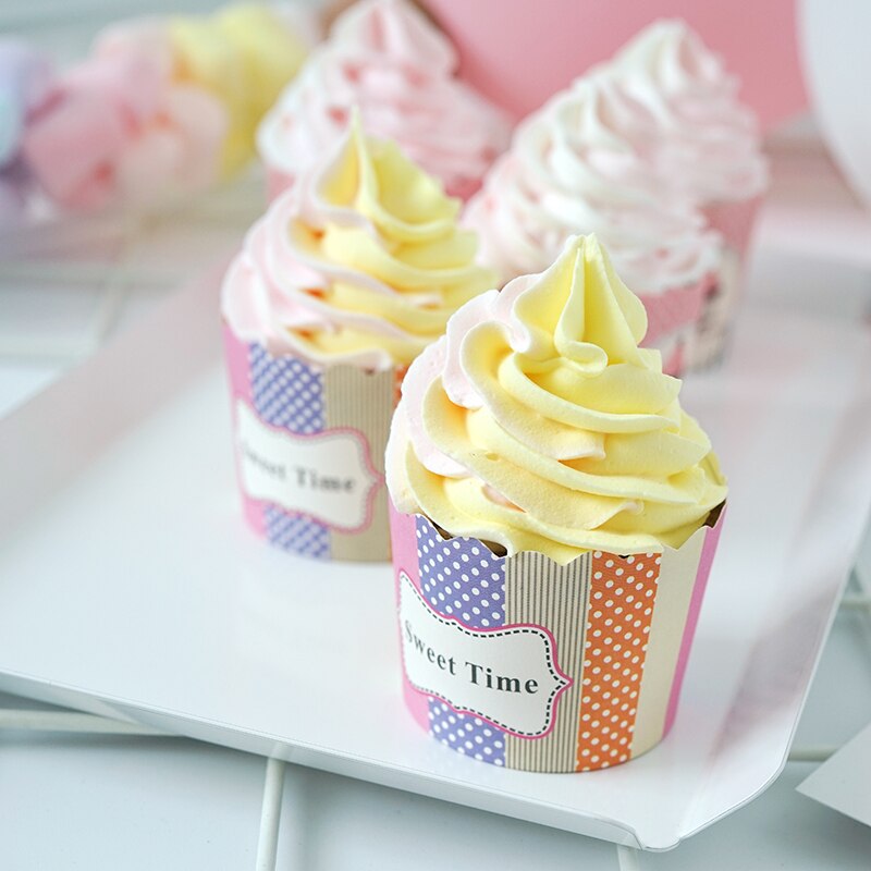 Artificial Cartoon Cupcake Mold 10cm Height Clay Cute Dessert Decorating for Showcase Photography Props Cake Food Store