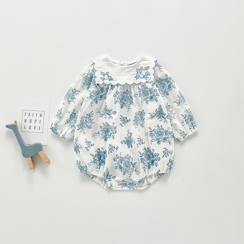 Milancel høst baby body kina print spedbarn jenter antrekk baby jenter bursdagsklær
