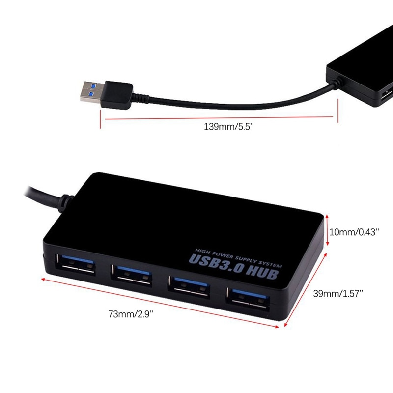 Ultra-fino de alta velocidade 5gbps 4-port usb 3.0 hub adaptador para computador portátil
