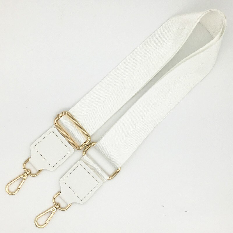 Wide 5.0cm women bag strap accessories diagonal across versatile bag strap shoulder cross-body solid color backpack band strap: white-gold metal