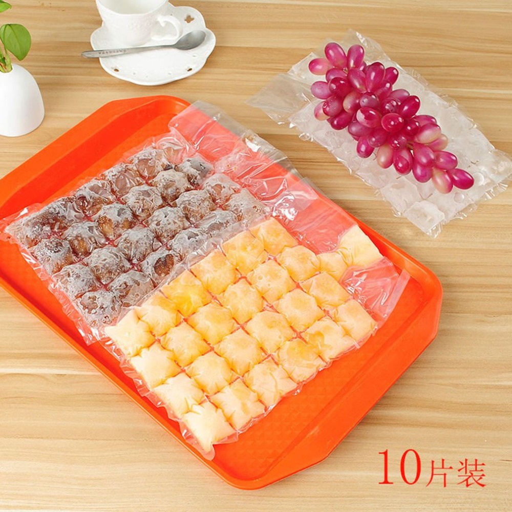 50pcs Disposable Ice Frozen Lattic Bags Self-Sealing Plastic Ice Cubes Tools Ice Mold Drinking Tools