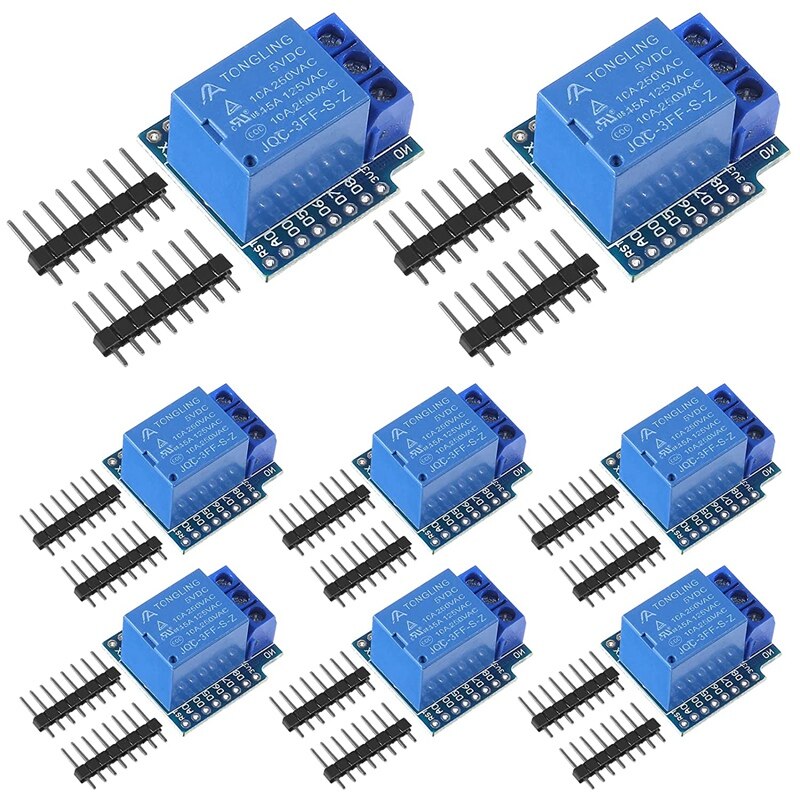8Pcs 5V One Channel Relay Module Relay Switch 5V Mini Relay Shield For Wemos D1 Mini Also For Arduino For Wemos D1: Default Title