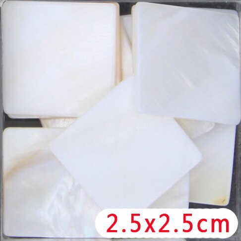 100g ren hvid farve firkantet strimmel skal perlemor mosaikfliser til indvendige husdekorationsfliser: 25 x 25mm