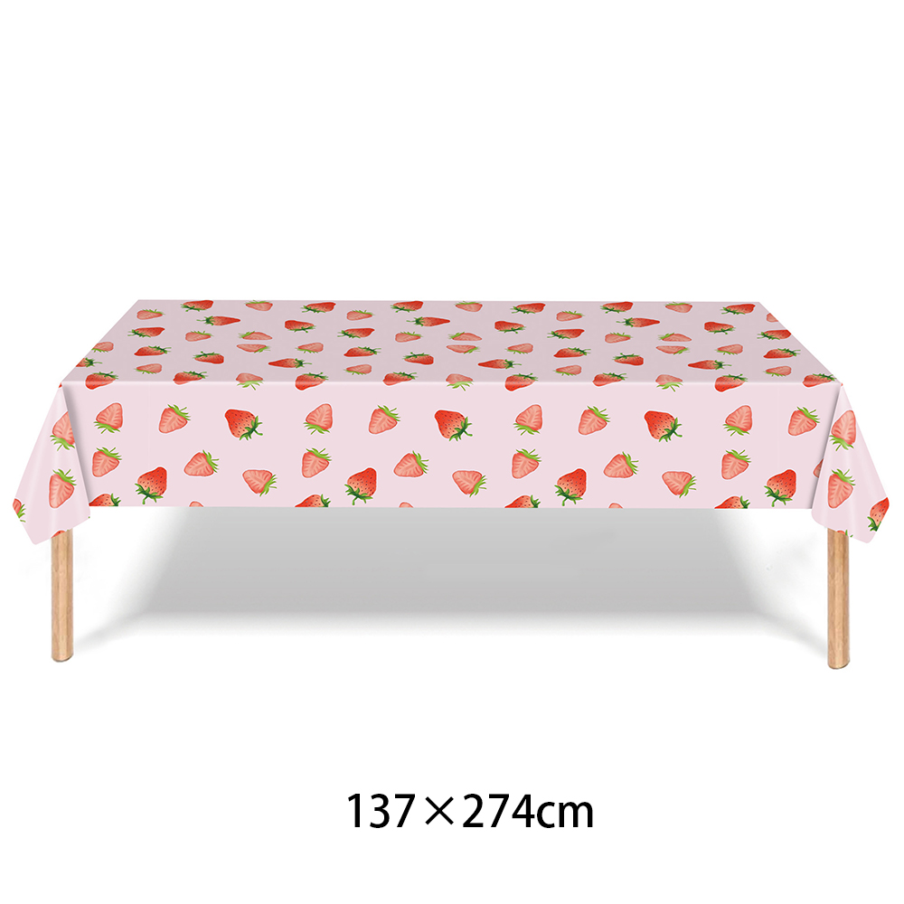 Strawberry party plates cups napkin tablecloth supplies baby shower kids girls birthday supplies Strawberry birthday Party Decor: army green