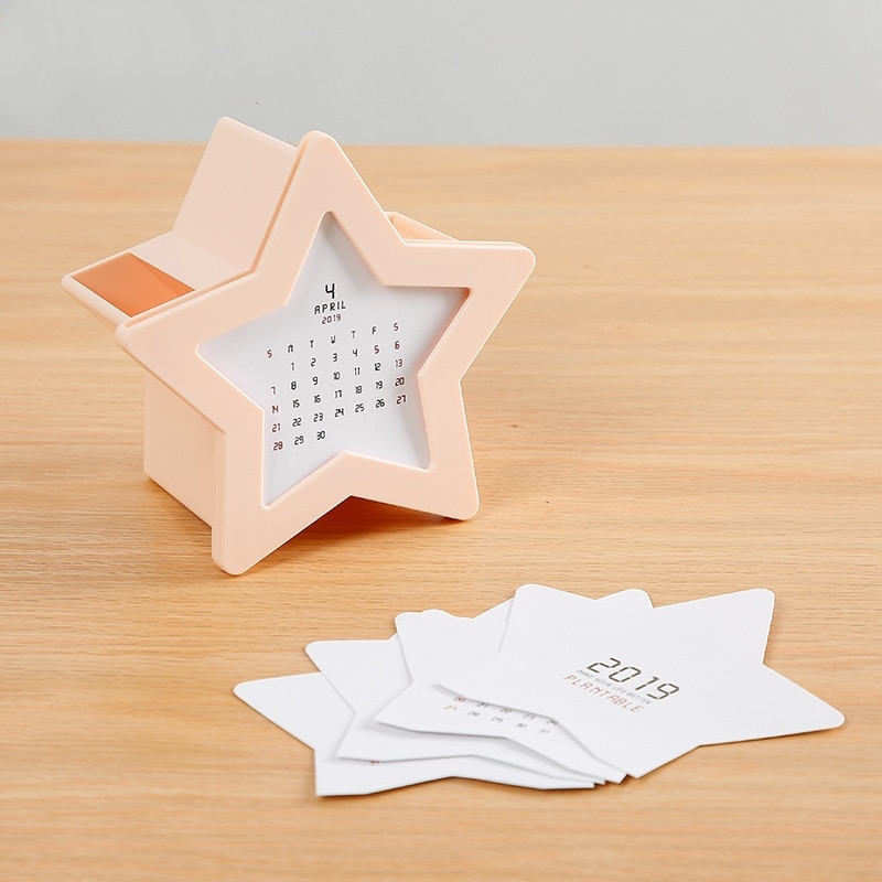 1pc multifunksjonelle stjernekalender skrivebordsorganisator oppbevaringsholder beholderboks pennal skoleskrivesaker