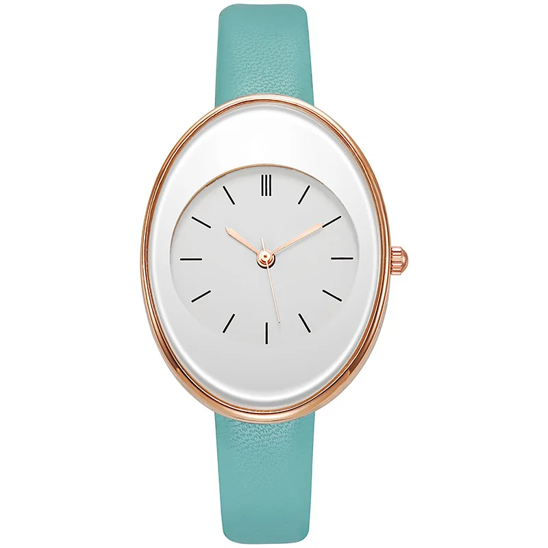 Modehorloge voor dameshorloges Bestverkopende producten Luxe dameshorloge Damespersoonlijkheid Eenvoudige riem Reloj Mujer: Blauw