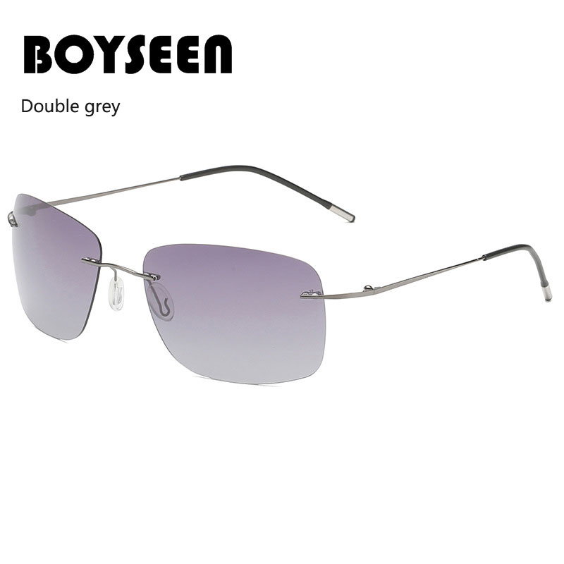 Rahmenlose polarisierte Sonnenbrille aus Titan für Fahrer, Nachtsichtbrille, zusammenklappbar, ultraleichte Titan-Sonnenbrille mit Farbfilm
