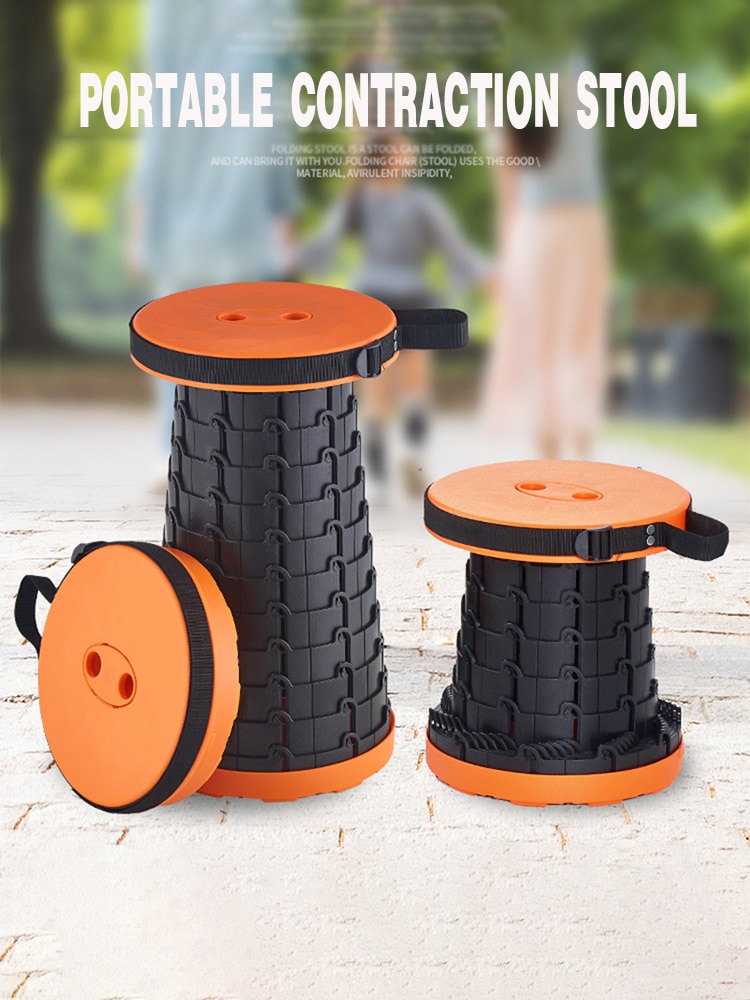 Outdoor Camping Stretchable Kruk Rekbaar Draagbare Plastic Kruk Rekbaar Stoel Vissen Opvouwbare Kruk