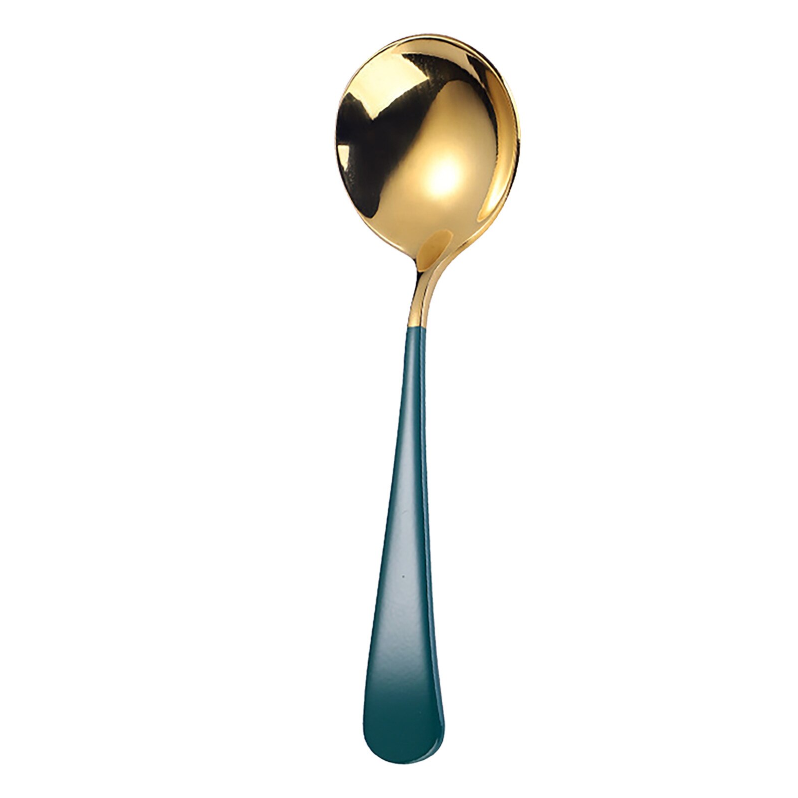 6.2 pouces coloré en acier inoxydable café cuillère longue poignée thé cuillères cuisine chaude boire couverts riz Scoop # Y: J
