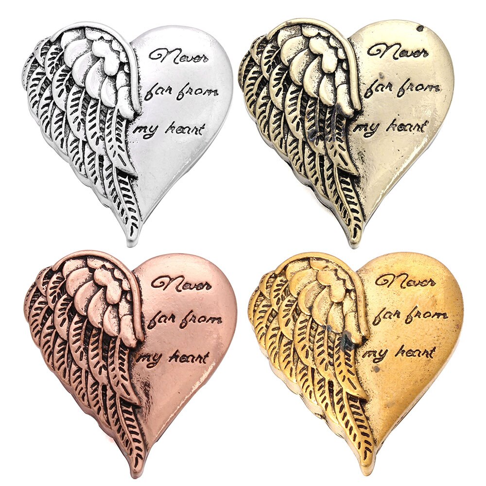 Lot de 5 boutons pression or Bronze, bijoux aile d&#39;ange amour maintenant 6an 6ram mon cœur bouton-pression pour Bracelet à pression 18MM