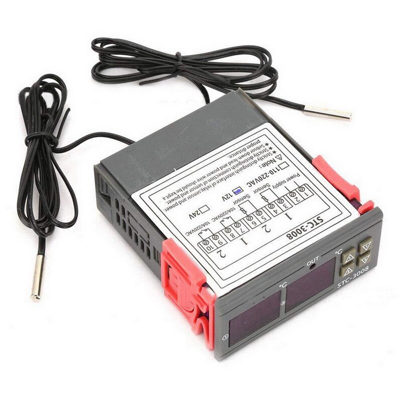 Dual Digital Temperatur Regler Relais Ausgang 12V 24V 110V 220V Temperaturregler Thermostat Heizung Kühler Dual-sonde