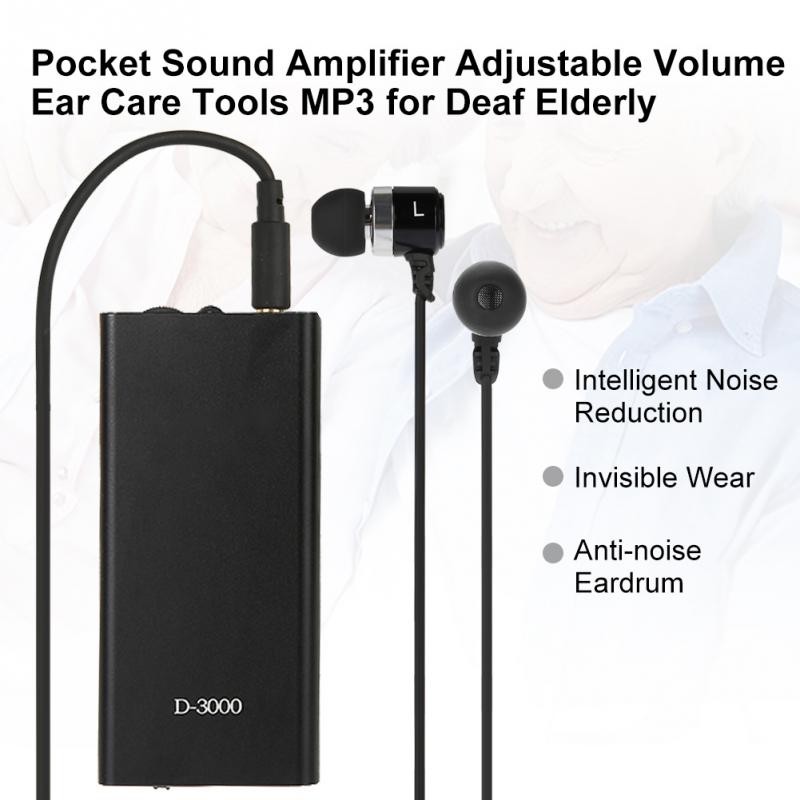 Pocket Sound Amplifier Adjustable Volume Ear Care Tools MP3 for Deaf Elderly