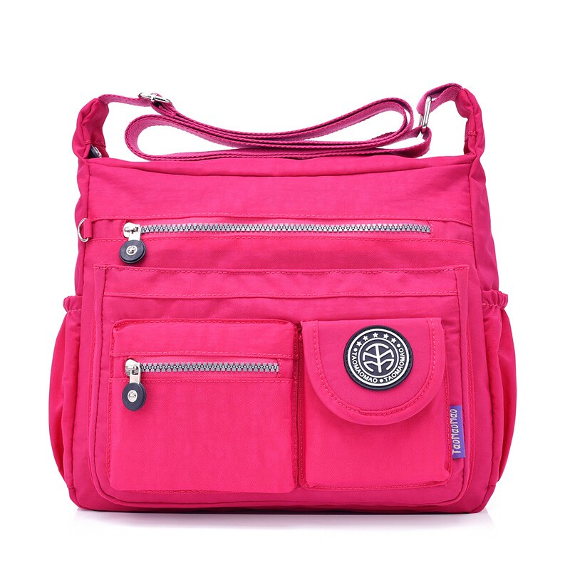 Waterdichte nylon dames schoudertas casual dames handtassen damestassen crossbody tas bolsa feminina: Roze