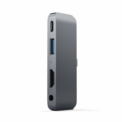 Newest Satechi Aluminum Type-C Mobile Pro Hub Adapter with USB-C PD Charging 4K HDMI: Space Gray