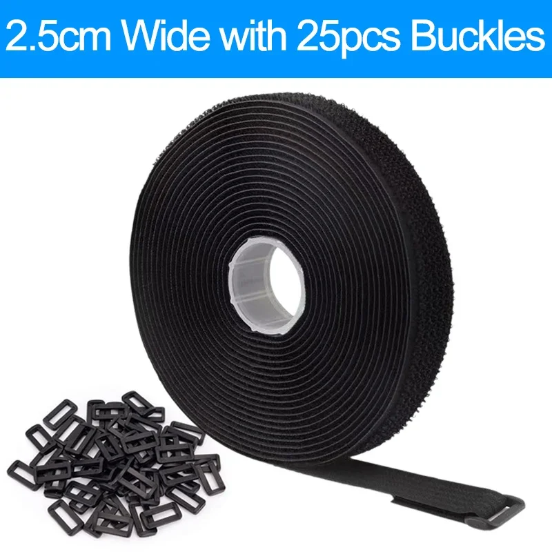 10/5M Reusable Nylon Fastening Cable Ties Hook Loop Adjustable Self-Adhesive Securing Strap Fastener Tape Cable Cord Management: 10mm / WHITE