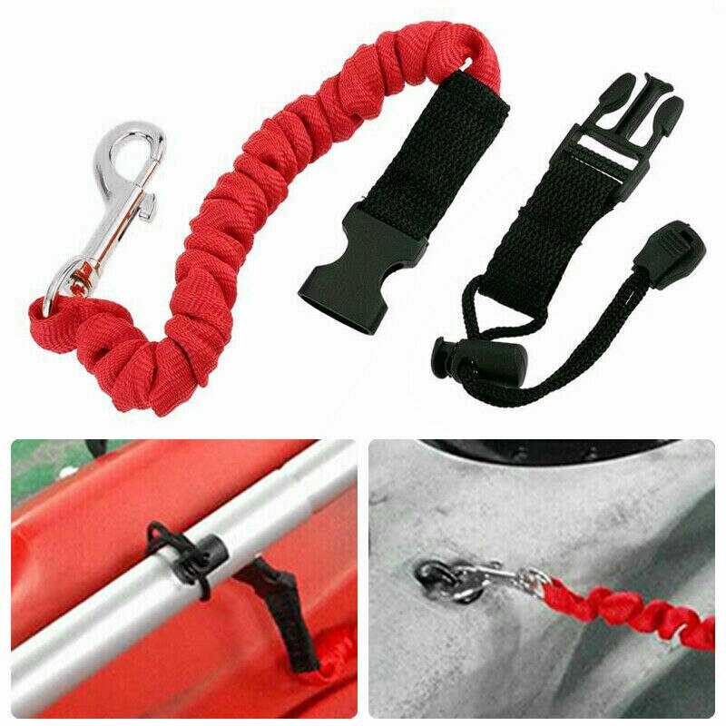 2 Stuks Kajak Peddel Leash Lanyard Veiligheid Staaf Lanyard Hengel Pole Vaste Leash (Rood)