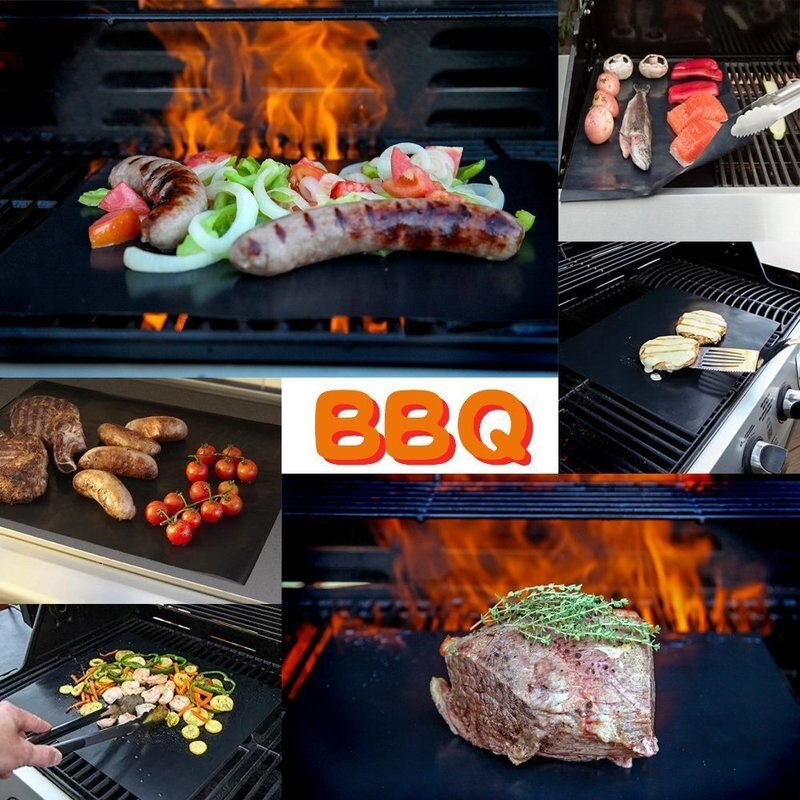 40 x 33cm bbq grillmatta non stick bbq grill liners grill barbecue liner återanvändbar matta bbq tillbehör bakken tillbehör