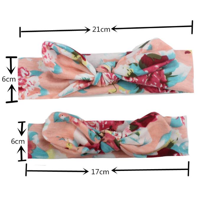 2PCS Mama & Baby Headwear Bowknot Elastische Floral Stirnbänder für Frauen Kinder Neugeborenen Tuban Baby Haarband Haar Zubehör