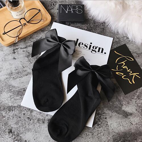 Chaussettes en coton à gros nœud pour femmes, à la , colorées, Kawaii, mignonnes, pour filles: 11