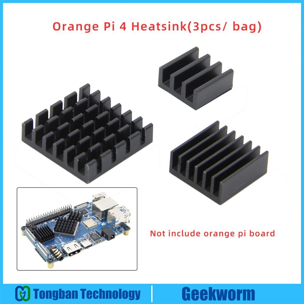 Orange Pi 4 Heatsink, 3 PCS/Bag Aluminum Heatsink Heat Sink cooler Radiator for Orange Pi 4